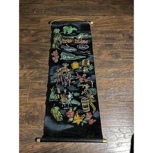 Vintage Virgin Islands Wall Hanging Scroll Tapestry St Thomas Croix Souvenir